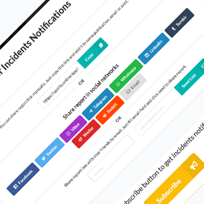 Upzilla status page report